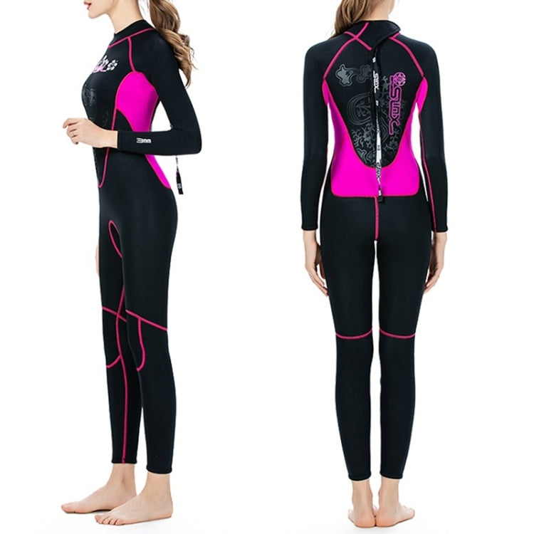 SLINX 1102 3mm Neoprene Super Elastic Wear-resistant Warm Cold-proof Two-color U Shape Stitching One-piece Long Sleeve Wetsuit for Women