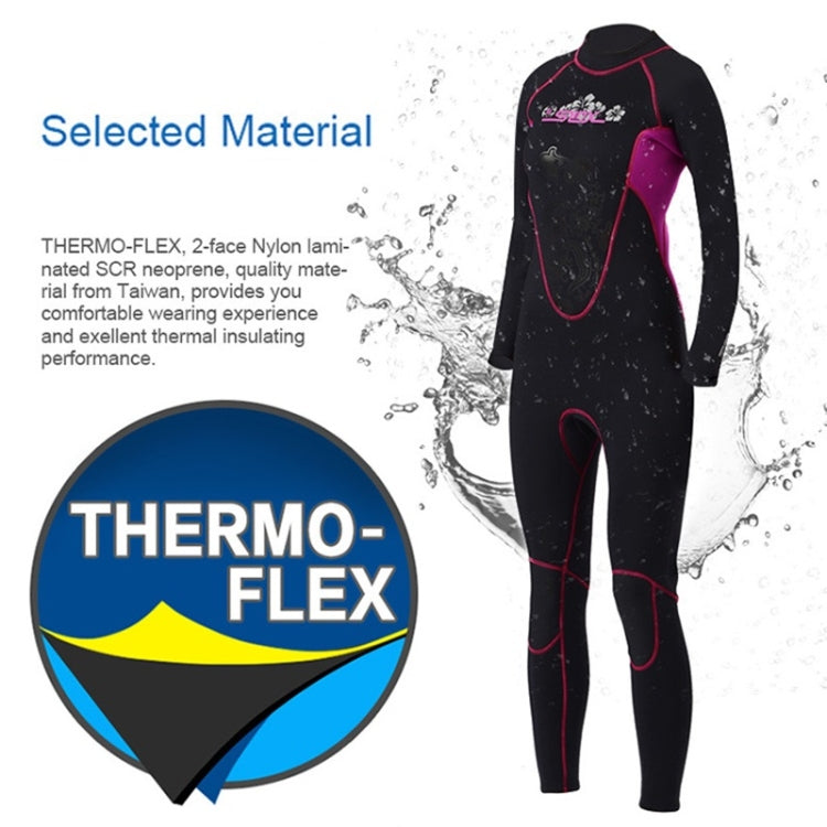 SLINX 1102 3mm Neoprene Super Elastic Wear-resistant Warm Cold-proof Two-color U Shape Stitching One-piece Long Sleeve Wetsuit for Women