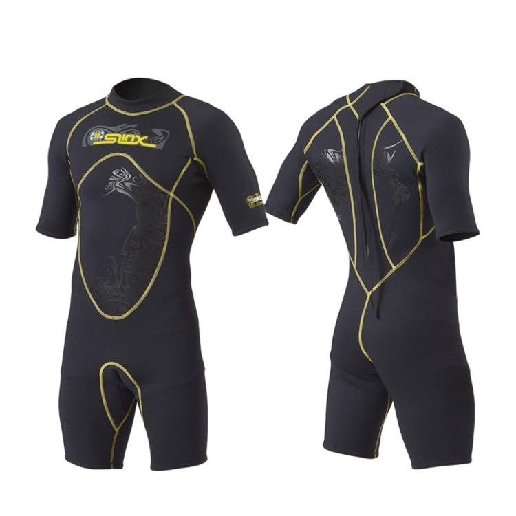 SLINX 1103 3mm Neoprene Super Elastic Wear-resistant Warm Y-splicing Wet Short-sleeved One-piece Wetsuit for Men