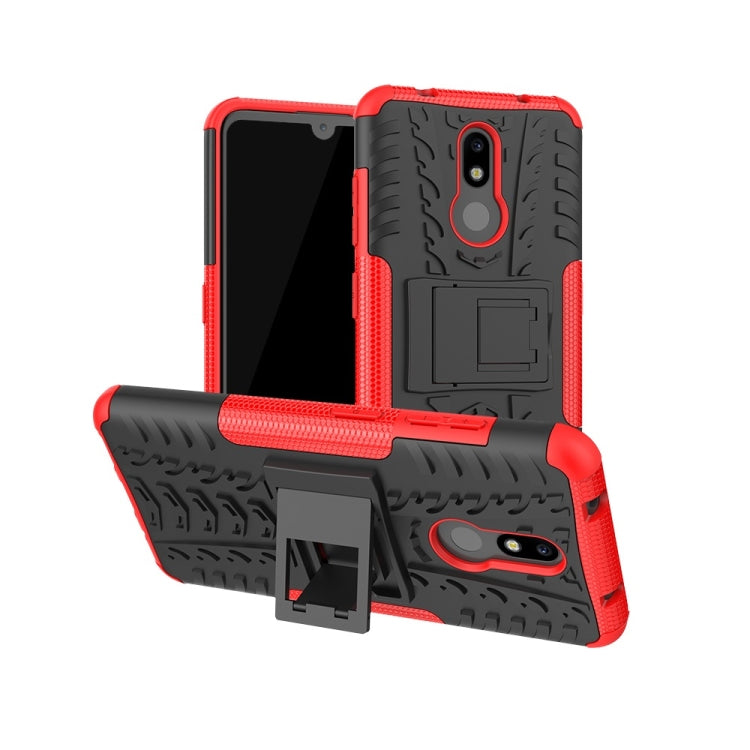 Tire Texture TPU+PC Shockproof Case for Nokia 4.2, with Holder, For Nokia 4.2