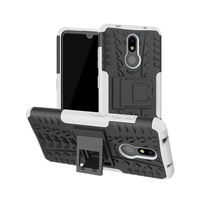 Tire Texture TPU+PC Shockproof Case for Nokia 4.2, with Holder, For Nokia 4.2