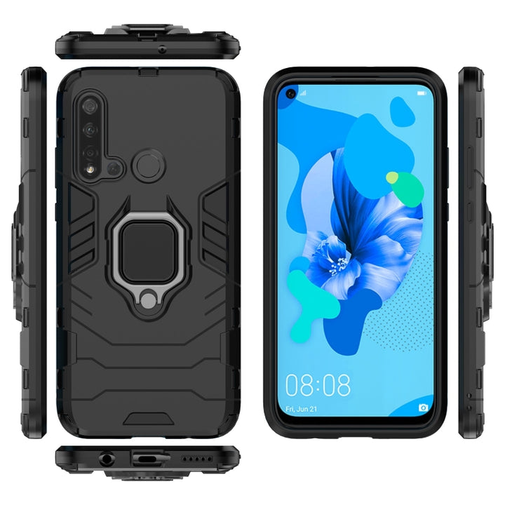 PC +TPU Shockproof Protective Case for Huawei P20 Lite (2019) / Nova 5i, with Magnetic Ring Holder