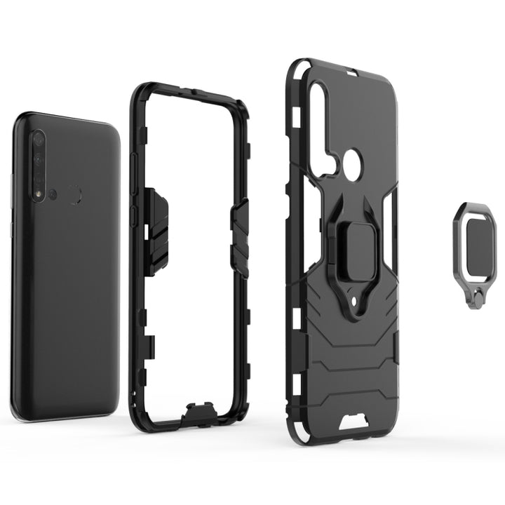 PC +TPU Shockproof Protective Case for Huawei P20 Lite (2019) / Nova 5i, with Magnetic Ring Holder