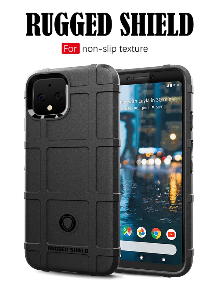 Shockproof Protector Cover Full Coverage Silicone Case for Google Pixel 4, For Google Pixel 4