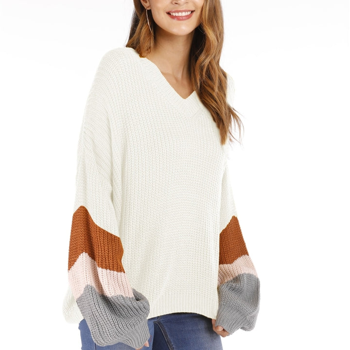 Fashion Casual V-neck Sweater, S, M, L, XL