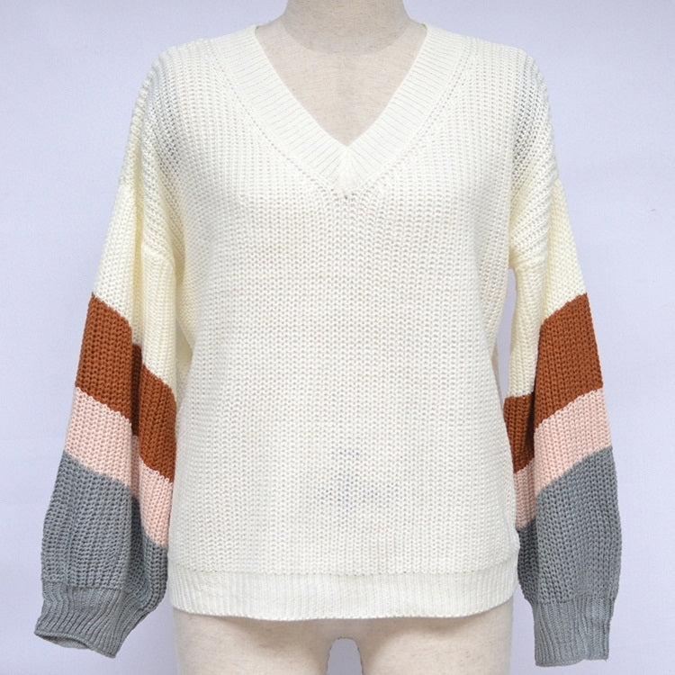 Fashion Casual V-neck Sweater, S, M, L, XL