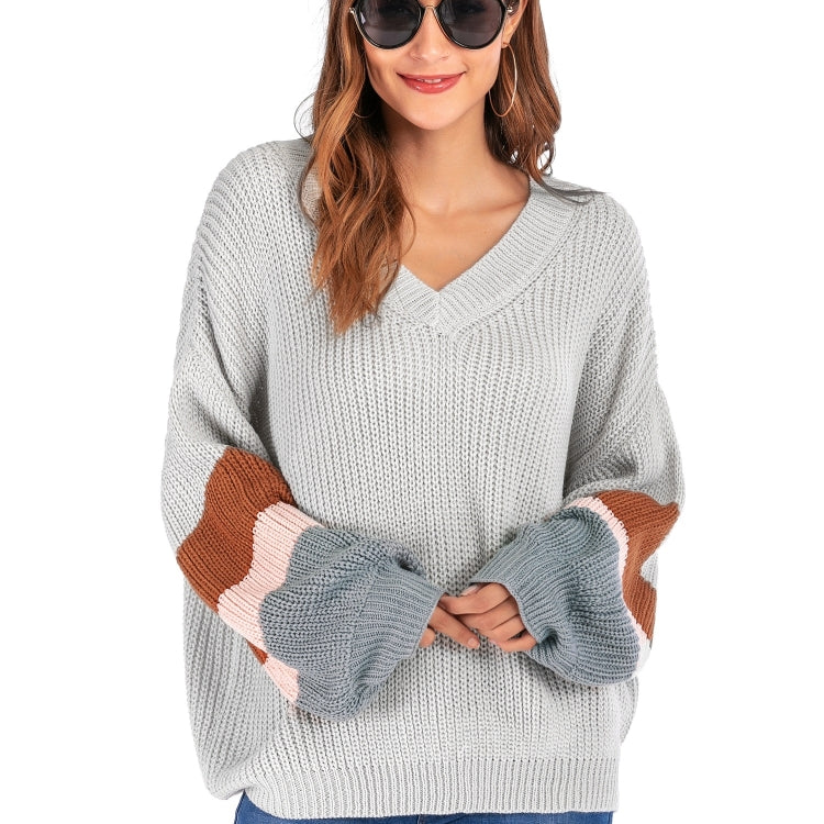 Fashion Casual V-neck Sweater, S, M, L, XL