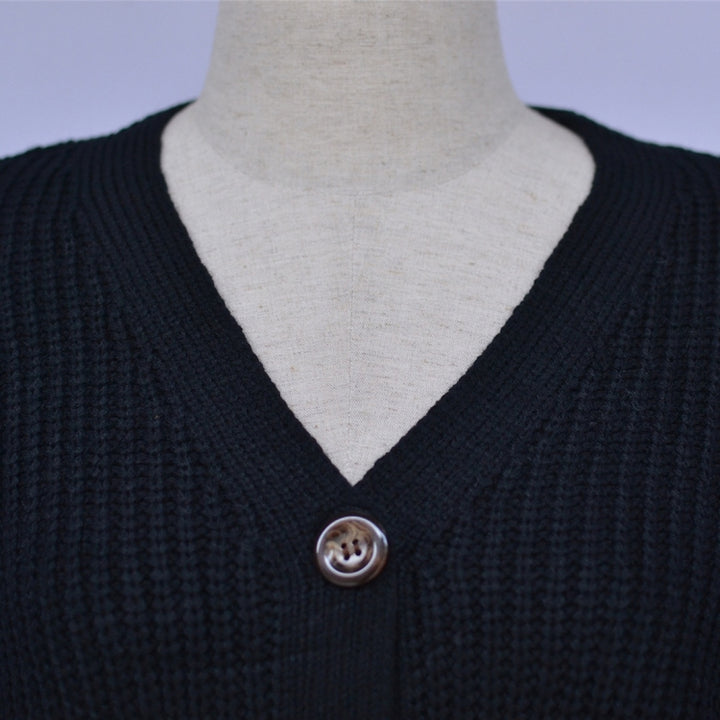 Fashion Cardigan Solid Color Knit Button Sweater, S, M, L, XL