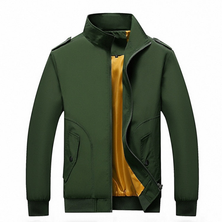 Solid Color Collage Long Sleeve Stand Collar Men Jacket, L, XL, XXL, XXXL, XXXXL, 5XL