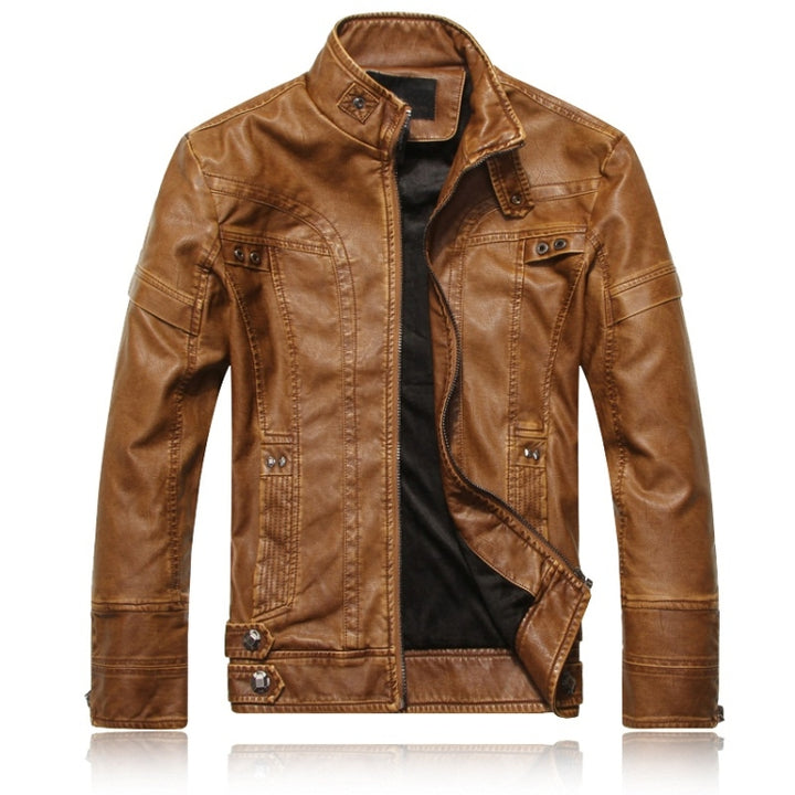 Men Plus Velvet Fashion Leather Jacket Motorcycle Coat, M, L, XL, XXL, XXXL, 4XL, 5XL