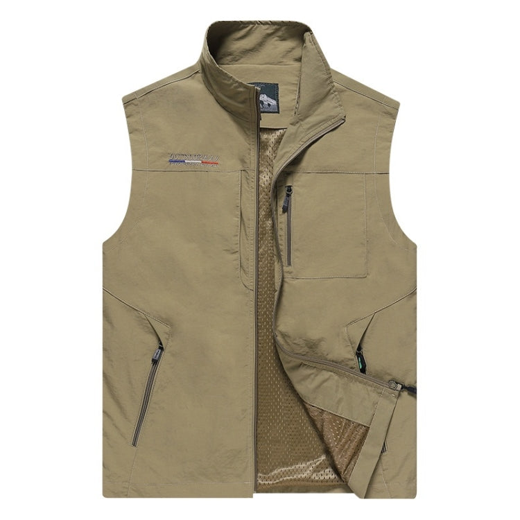 Men Sleeveless Stand Collar Loose Vest Multi-pockets Vest, M, L, XL, XXL, XXXL, XXXXL, 5XL, 6XL