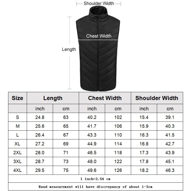 USB Security Smart Constant Temperature Fever Men Stand Collar Cotton Vest, S, M, L, XL, XXL, XXXL, XXXXL