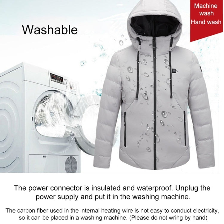 Men and Women Intelligent Constant Temperature USB Heating Hooded Cotton Clothing Warm Jacket, M, L, XL, XXL, XXXL, 4XL, 5XL, 6XL, 7XL