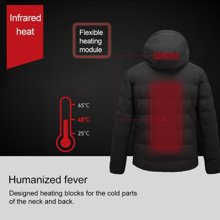 Men and Women Intelligent Constant Temperature USB Heating Hooded Cotton Clothing Warm Jacket, M, L, XL, XXL, XXXL, 4XL, 5XL, 6XL, 7XL