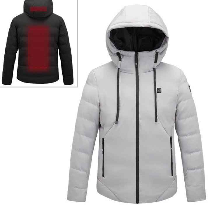 Men and Women Intelligent Constant Temperature USB Heating Hooded Cotton Clothing Warm Jacket, M, L, XL, XXL, XXXL, 4XL, 5XL, 6XL, 7XL