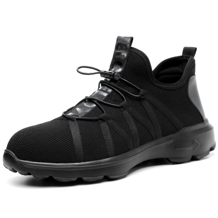 Jiefu Light And Breathable Flying Fabric All Black Anti Smashing And Anti Piercing Electrical Insulation Protection Safety Shoes, 36, 37, 38, 39, 40, 41, 42, 43, 44, 45, 46, 47, 48