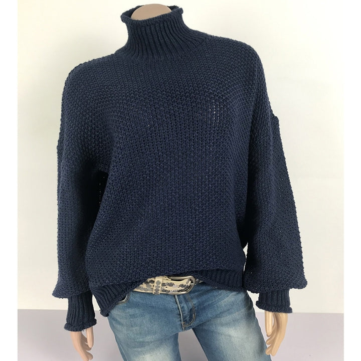 Fashion Thick Thread Turtleneck Knit Sweater, XL