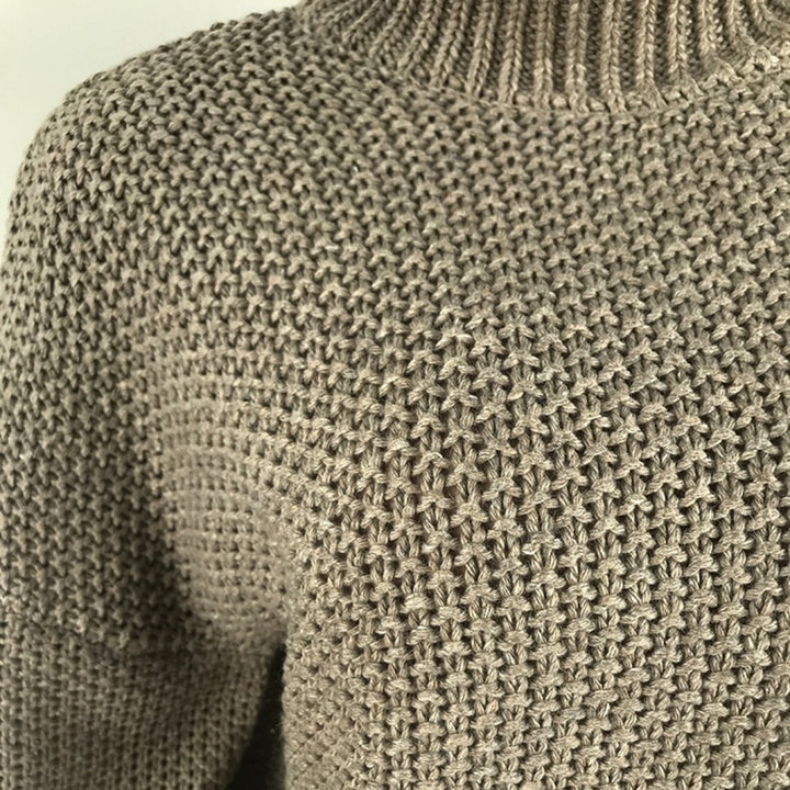 Fashion Thick Thread Turtleneck Knit Sweater, XL