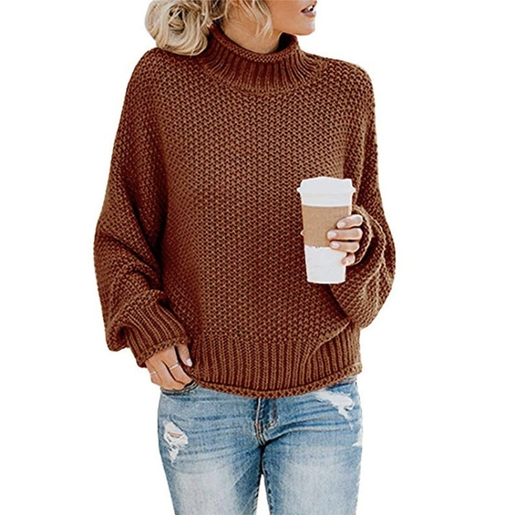 Fashion Thick Thread Turtleneck Knit Sweater, XL