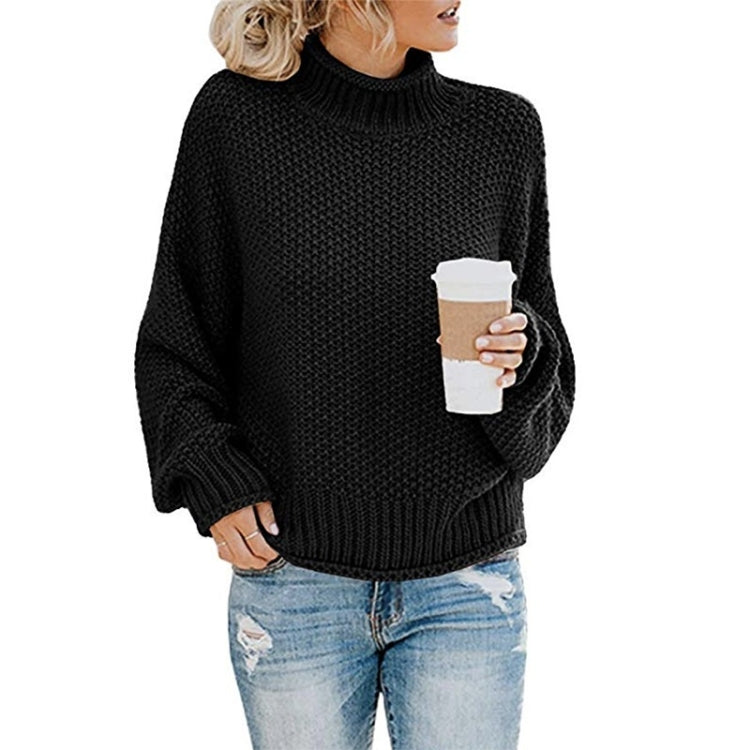 Fashion Thick Thread Turtleneck Knit Sweater, XL