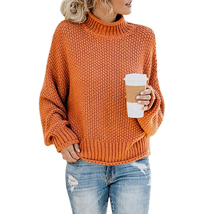 Fashion Thick Thread Turtleneck Knit Sweater, XL