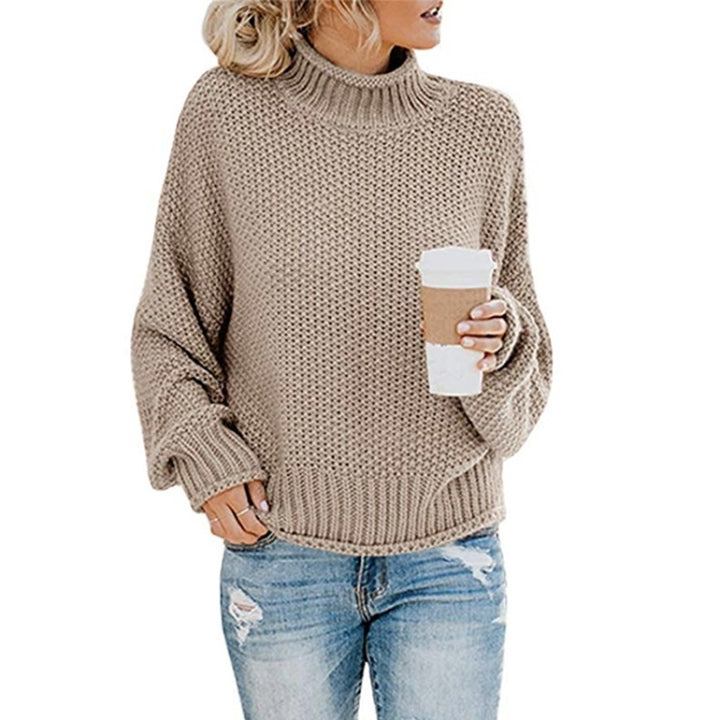 Fashion Thick Thread Turtleneck Knit Sweater, XL