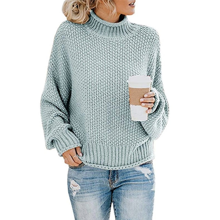 Fashion Thick Thread Turtleneck Knit Sweater, XL