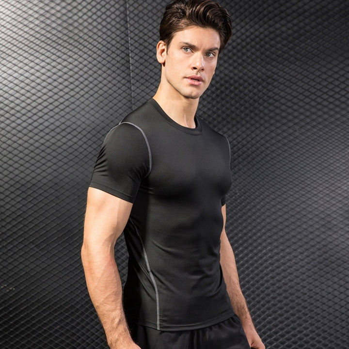 Stretch Quick Dry Tight T-shirt Training Bodysuit, S, M, L, XL