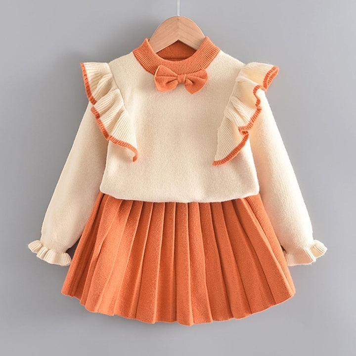 Girls Flying Sleeve Knitted Sweater Suit, 90, 100, 110, 120, 130