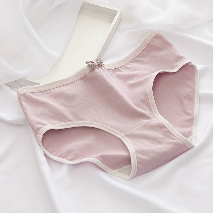 Bowknot Morandi Simple Girly Cotton Panties, M, L, XL, XXL