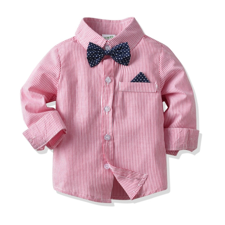 Boys Striped Shirt + Suspenders Trousers Suit, 80, 90, 100, 110, 120, 130