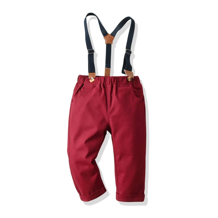 Boys Striped Shirt + Suspenders Trousers Suit, 80, 90, 100, 110, 120, 130