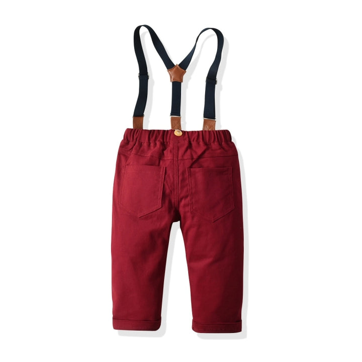 Boys Striped Shirt + Suspenders Trousers Suit, 80, 90, 100, 110, 120, 130