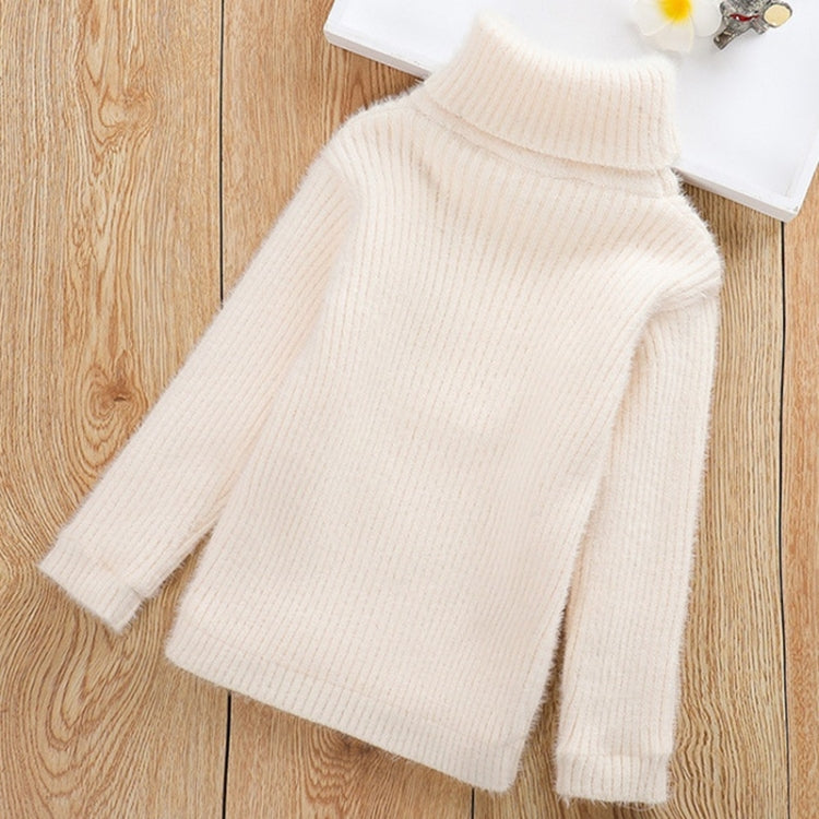 Letter Pattern Imitation Mink Velvet Children Turtleneck Knitted Sweater, 100cm, 110cm, 120cm, 130cm, 140cm, 150cm