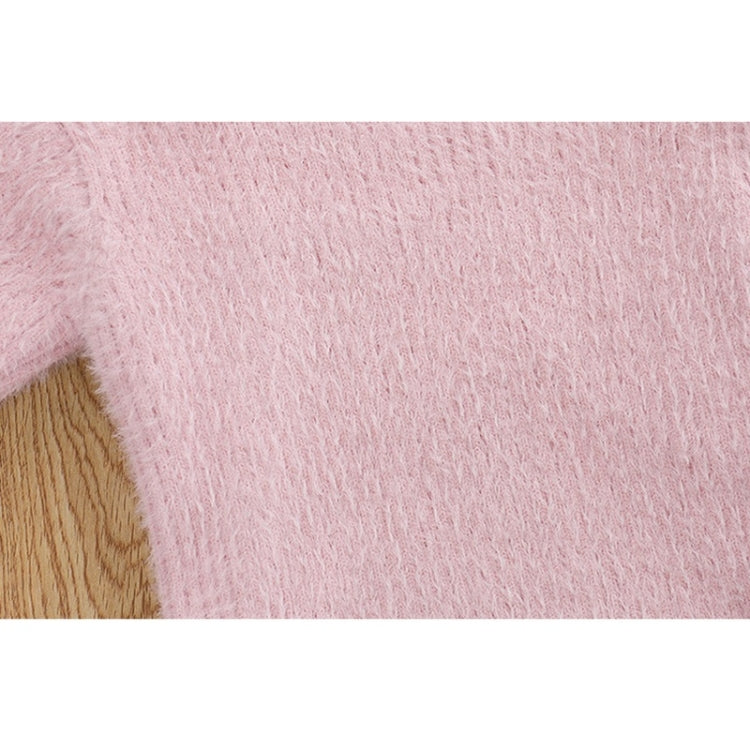 Letter Pattern Imitation Mink Velvet Children Turtleneck Knitted Sweater, 100cm, 110cm, 120cm, 130cm, 140cm, 150cm