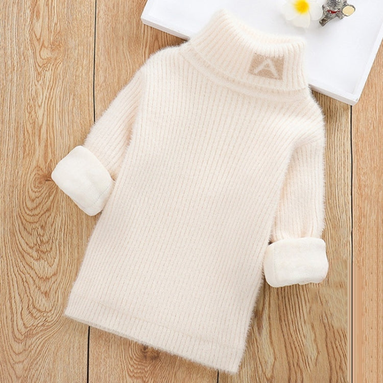 Plus Cashmere Style Letter Pattern Mink Cashmere Children Turtleneck Knitted Sweater, 100cm, 110cm, 120cm, 130cm, 140cm, 150cm