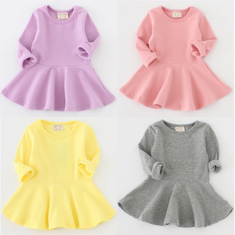 Girls Ruffled Long Sleeve Dress, 80, 86, 92, 98