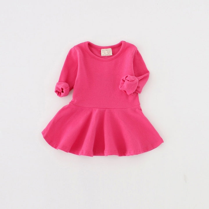 Girls Ruffled Long Sleeve Dress, 80, 86, 92, 98