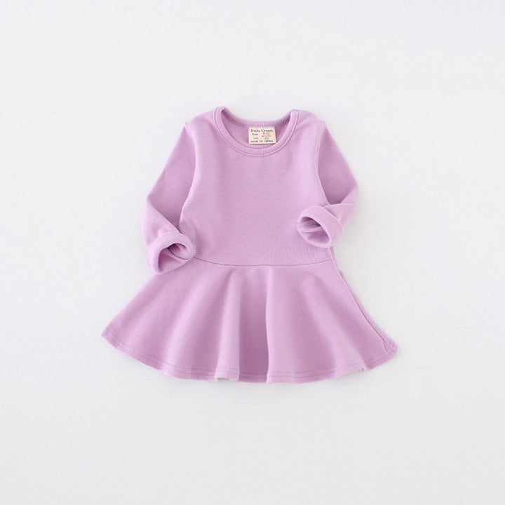 Girls Ruffled Long Sleeve Dress, 80, 86, 92, 98