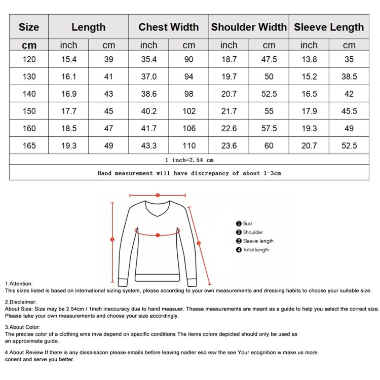 Spring Autumn Children Fashion Sweater Hoodies, 120cm, 130cm, 140cm, 150cm, 160cm, 165cm