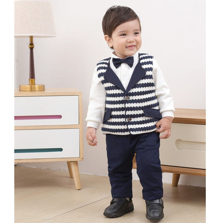 Baby Boy Gentleman Style Shirt Vest Pants Three-piece Set, 80cm, 90cm, 100cm, 110cm, 120cm