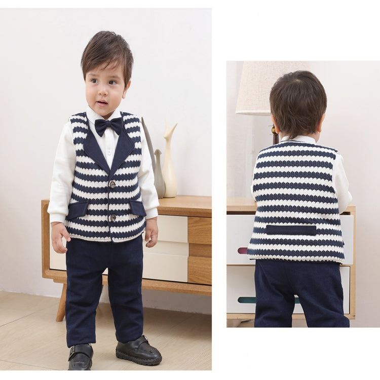 Baby Boy Gentleman Style Shirt Vest Pants Three-piece Set, 80cm, 90cm, 100cm, 110cm, 120cm