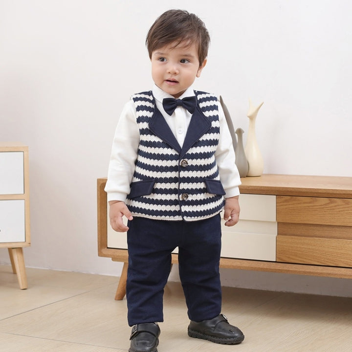 Baby Boy Gentleman Style Shirt Vest Pants Three-piece Set, 80cm, 90cm, 100cm, 110cm, 120cm