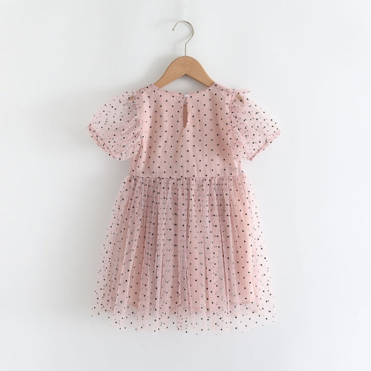 Girls Mesh Dot Lace Dress, 100, 110, 120, 130, 140