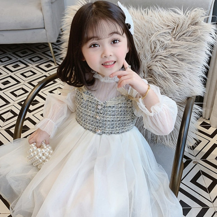 Girls Long Sleeve Mesh Dress, 90, 100, 110, 120, 130