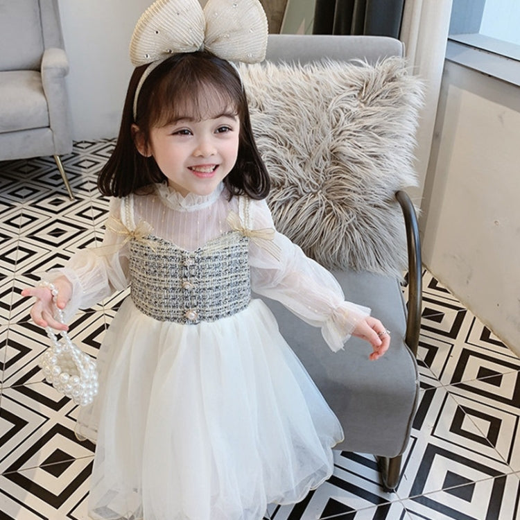 Girls Long Sleeve Mesh Dress, 90, 100, 110, 120, 130