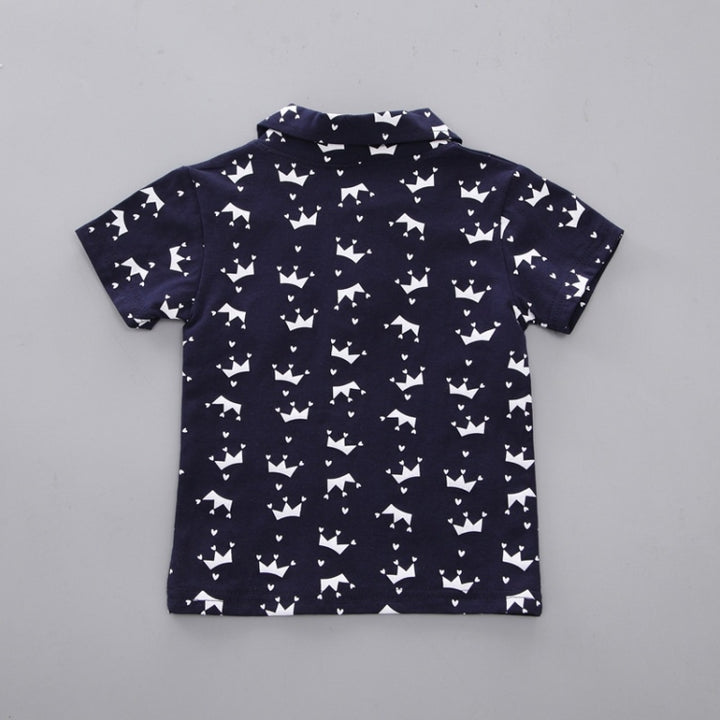 Childrens Two-piece Summer Crown Shirt For Boys, 80, 90, 100, 110