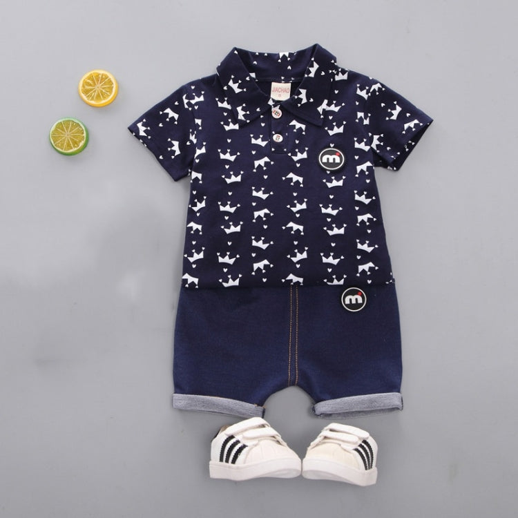 Childrens Two-piece Summer Crown Shirt For Boys, 80, 90, 100, 110