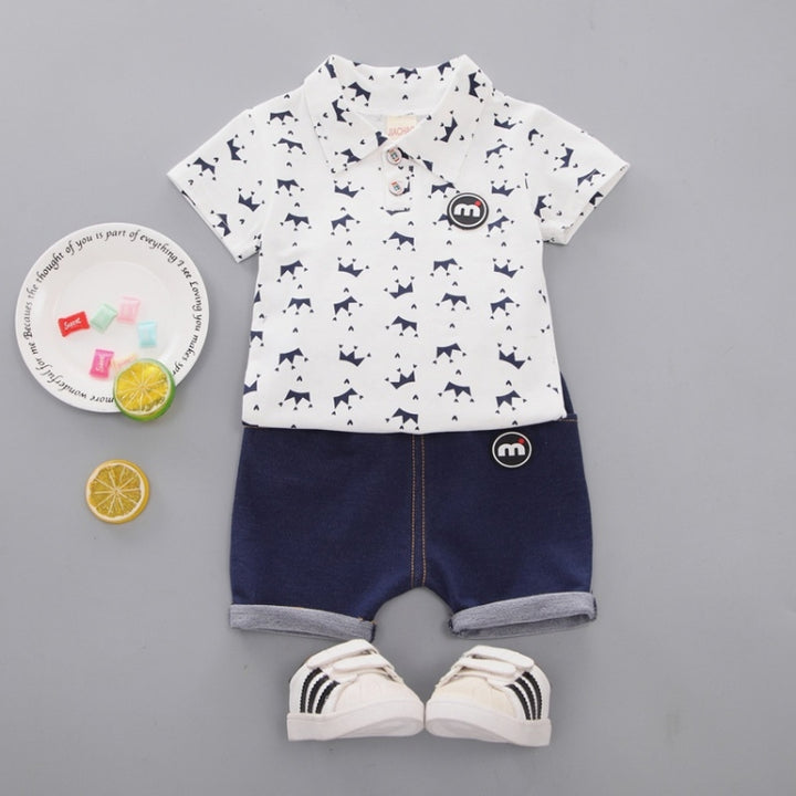 Childrens Two-piece Summer Crown Shirt For Boys, 80, 90, 100, 110