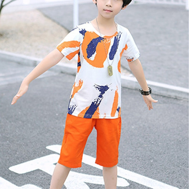 Summer Childrens Fashion Suit Short-sleeved Casual Pants Sportswear, 110, 120, 130, 140, 150, 160